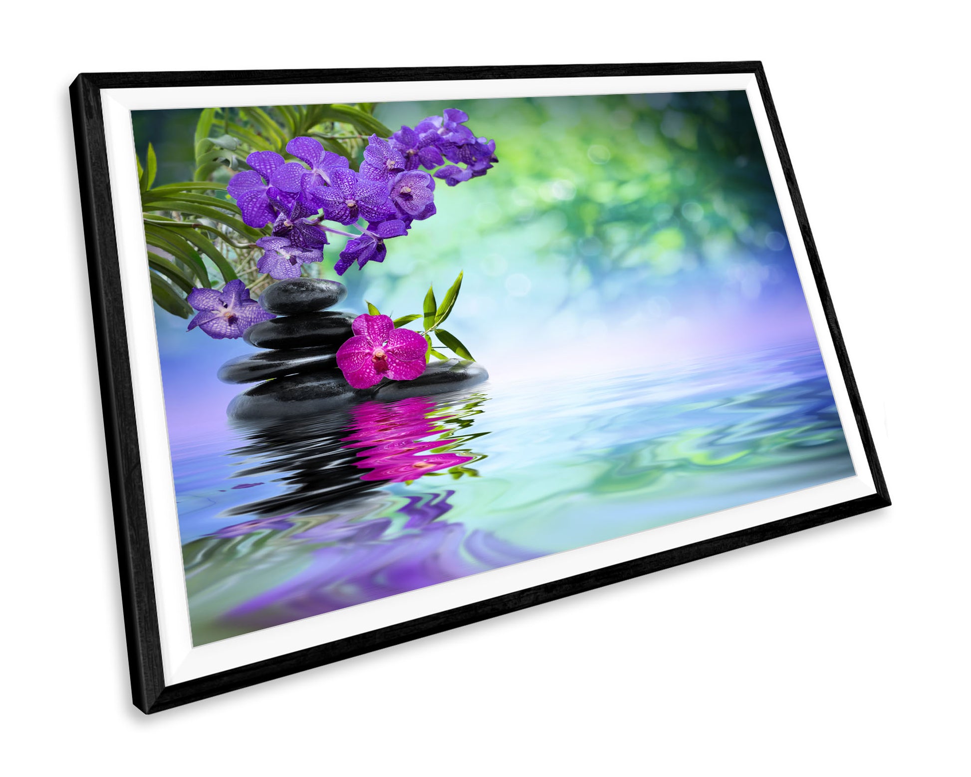 Zen Stone Water Flower Bathroom WALL ART PRINT Poster Picture Wall Hanging