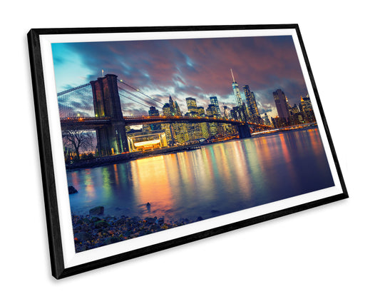 New York Sunset Skyline WALL ART PRINT Poster Picture Wall Hanging