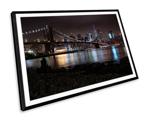 Brooklyn Bridge At Night New York WALL ART PRINT Poster Picture Wall Hanging