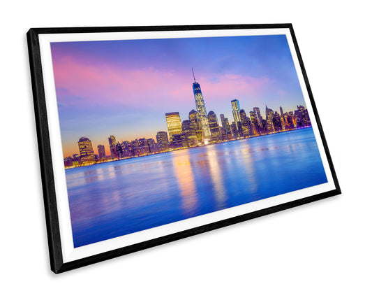 New York City Skyline Sunset WALL ART PRINT Poster Picture Wall Hanging