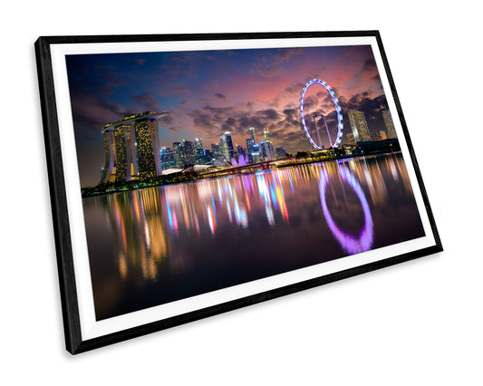 Singapore Skyline At Night WALL ART PRINT Poster Picture Wall Hanging