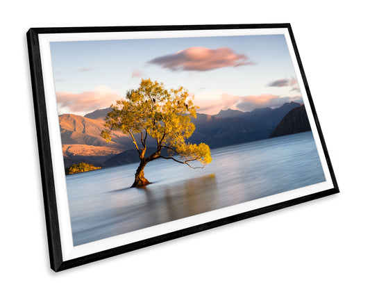 Wanaka Tree New Zealand Lake WALL ART PRINT Poster Picture Wall Hanging