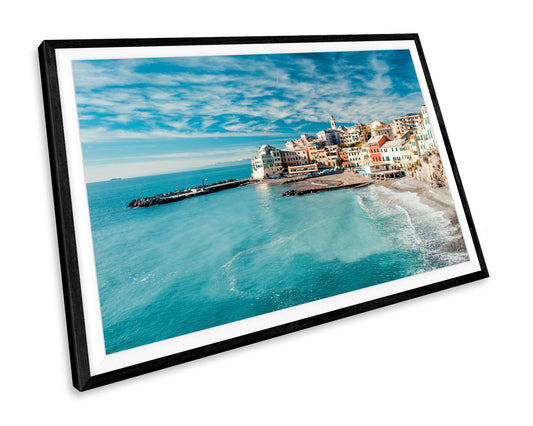 Bogliasco Italy Beach Seascape WALL ART PRINT Poster Picture Wall Hanging