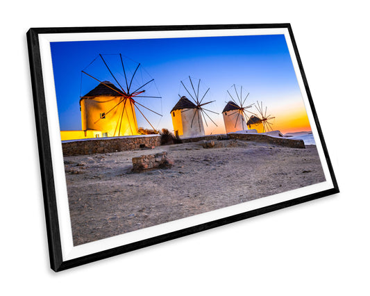 Greek Windmills Sunset WALL ART PRINT Poster Picture Wall Hanging