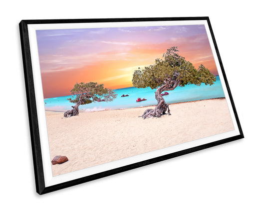 Caribbean Sea Beach Sunset WALL ART PRINT Poster Picture Wall Hanging