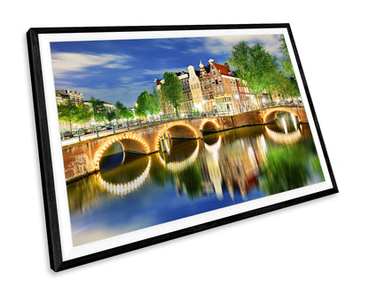 Amsterdam Canal Sunset Netherlands WALL ART PRINT Poster Picture Wall Hanging