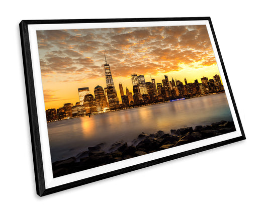 New York Skyline Sunset WALL ART PRINT Poster Picture Wall Hanging