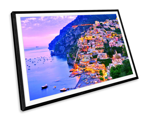 Positano Village Italy Seascape WALL ART PRINT Poster Picture Wall Hanging