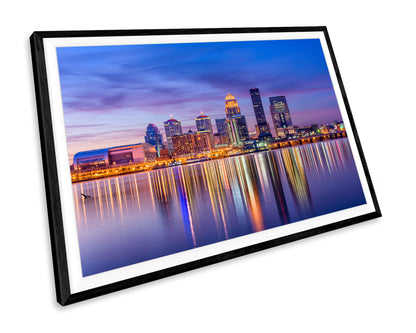 Louisville Kentucky Purple Skyline ART PRINT POSTER Picture Wall Hanging