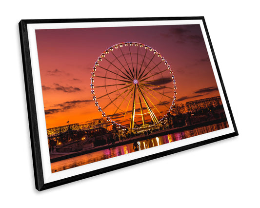 Sunset Ferris Wheel France City WALL ART PRINT Poster Picture Wall Hanging