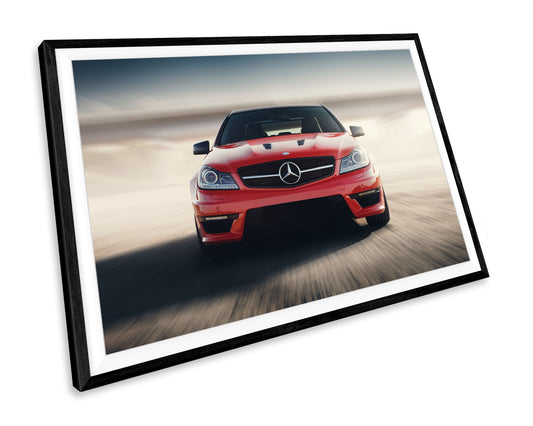 AMG Mercedes-Benz Red C Class Cars WALL ART PRINT Poster Picture Wall Hanging