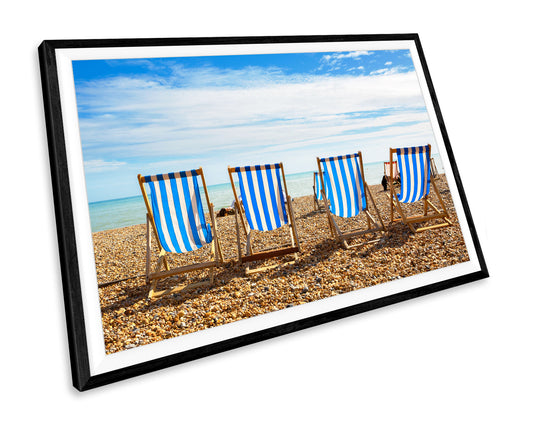 Deck Chairs Beach WALL ART PRINT Poster Picture Wall Hanging