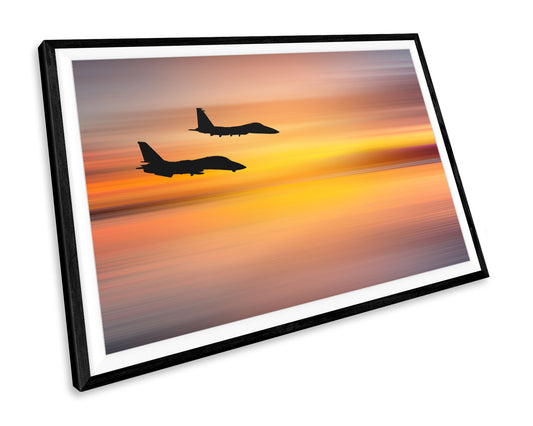 Sunset Fighter Jets Military WALL ART PRINT Poster Picture Wall Hanging