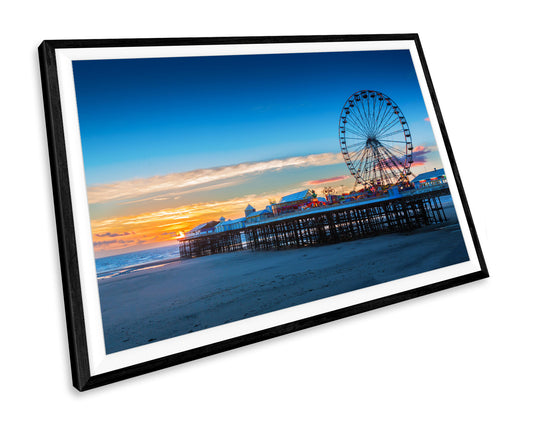 Blackpool Pier Sunset WALL ART PRINT Poster Picture Wall Hanging