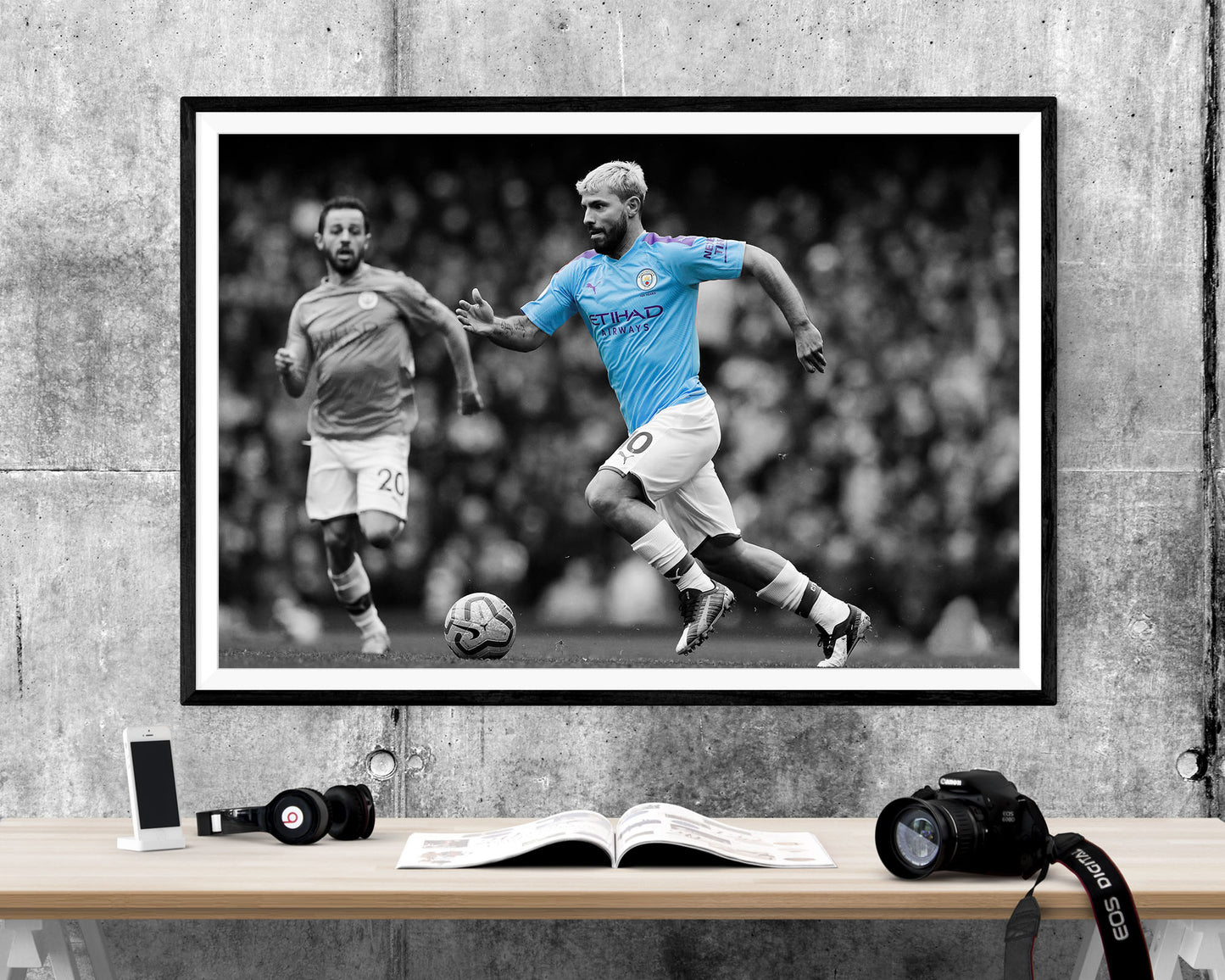 Sergio Agüero Man City Football WALL ART PRINT Poster Picture Wall Hanging