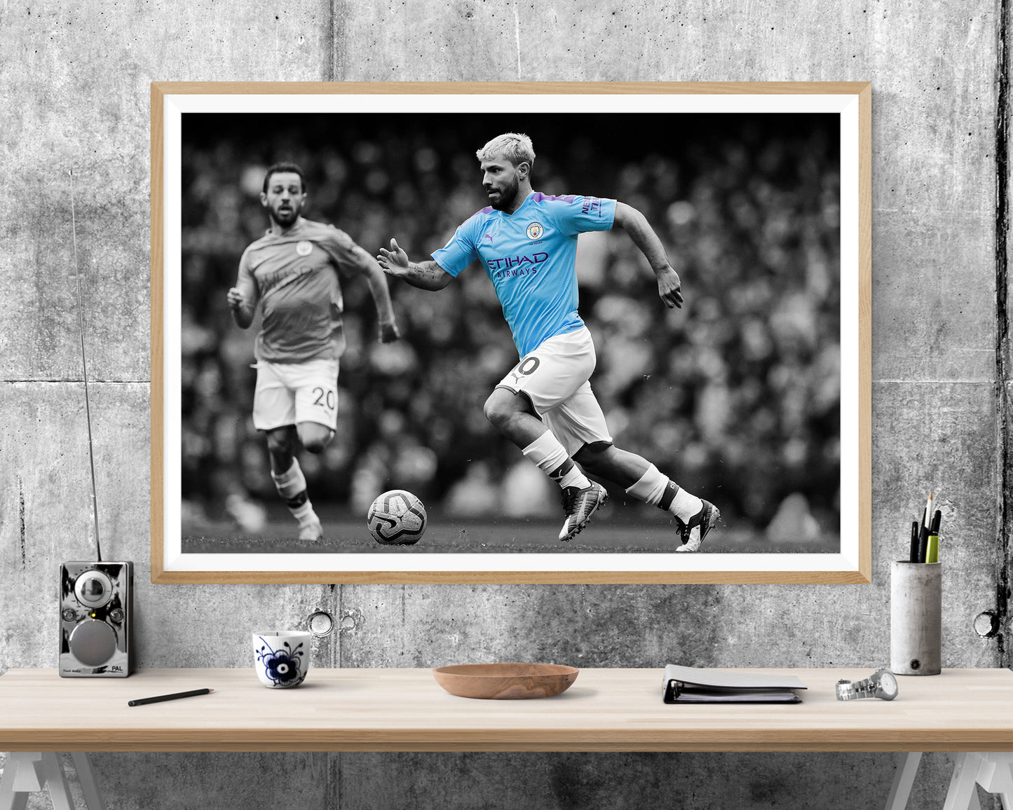 Sergio Agüero Man City Football WALL ART PRINT Poster Picture Wall Hanging