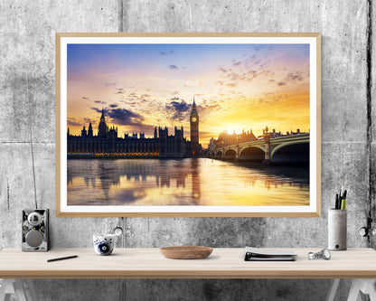 Big Ben Sunset Landmarks WALL ART PRINT Poster Picture Wall Hanging