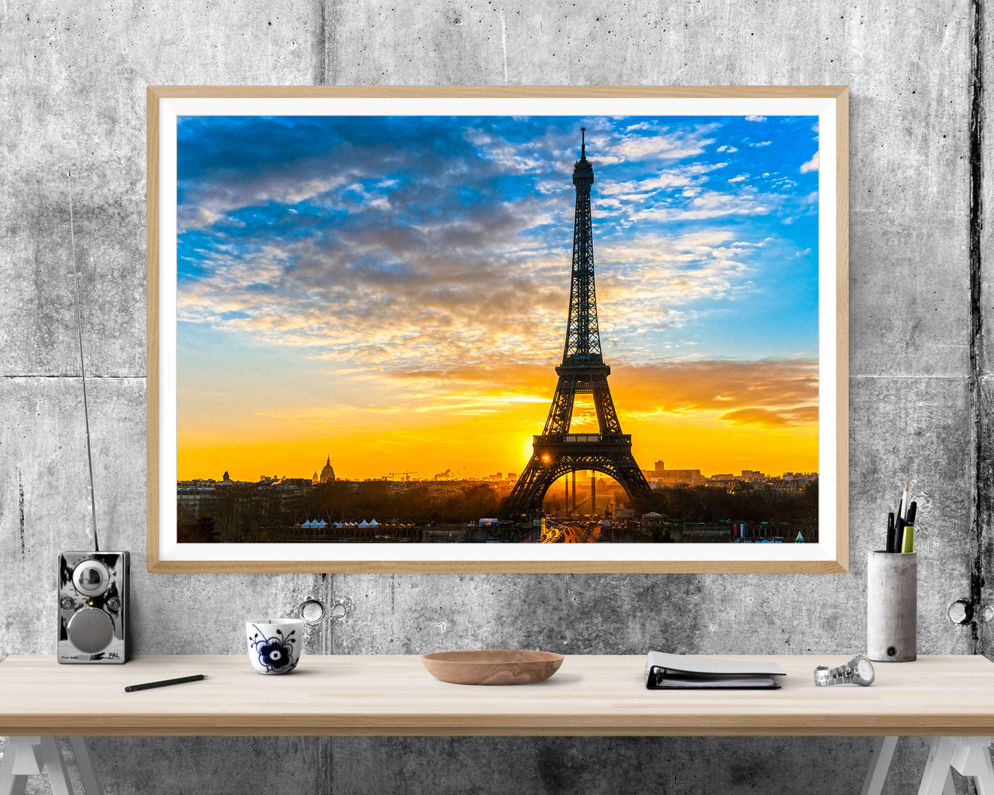 Sunset Paris Eiffel Tower WALL ART PRINT Poster Picture Wall Hanging