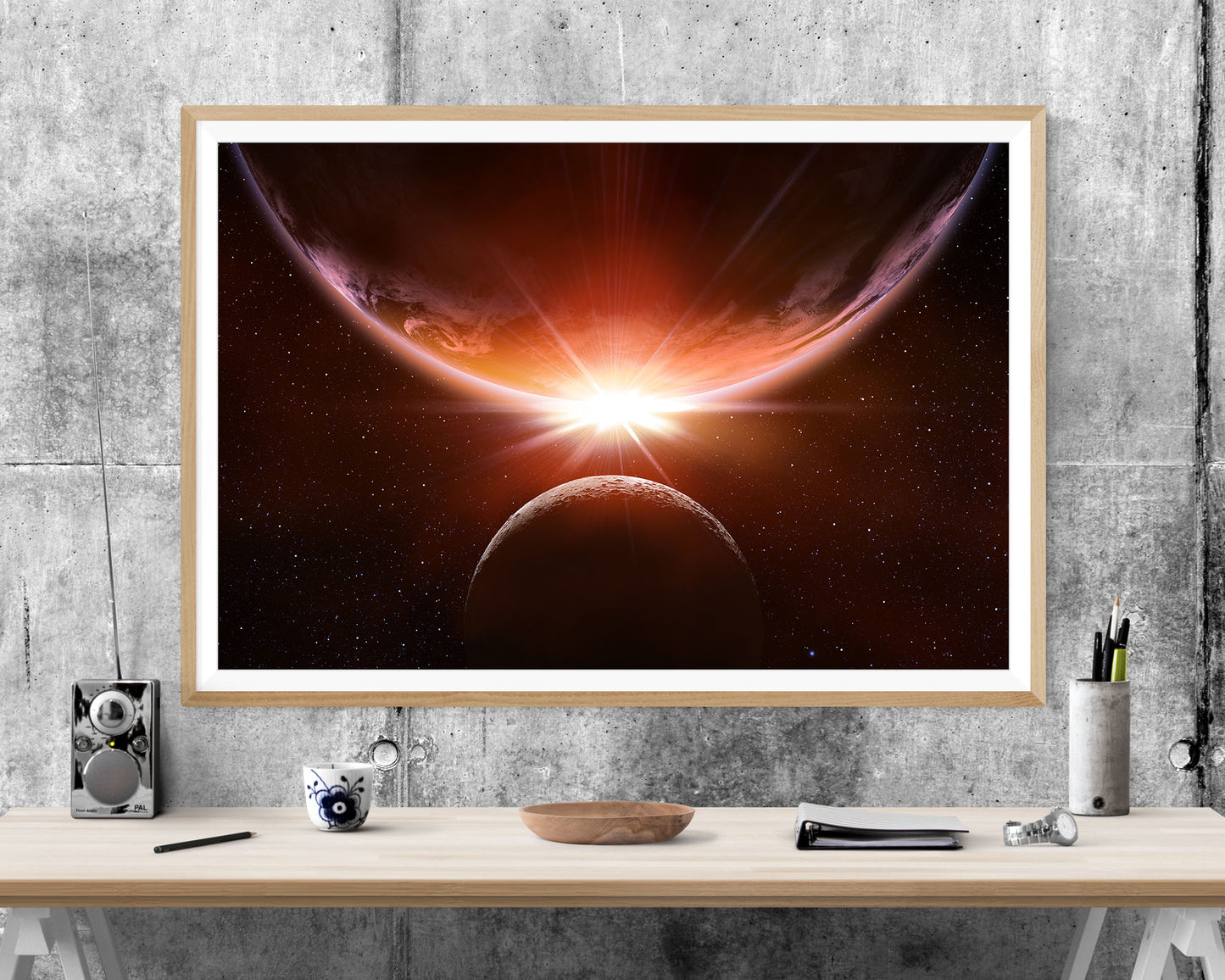 Earth Moon Space Astronomy WALL ART PRINT Poster Picture Wall Hanging