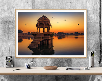 Temple Sunset India WALL ART PRINT Poster Picture Wall Hanging