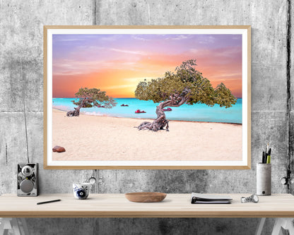 Caribbean Sea Beach Sunset WALL ART PRINT Poster Picture Wall Hanging