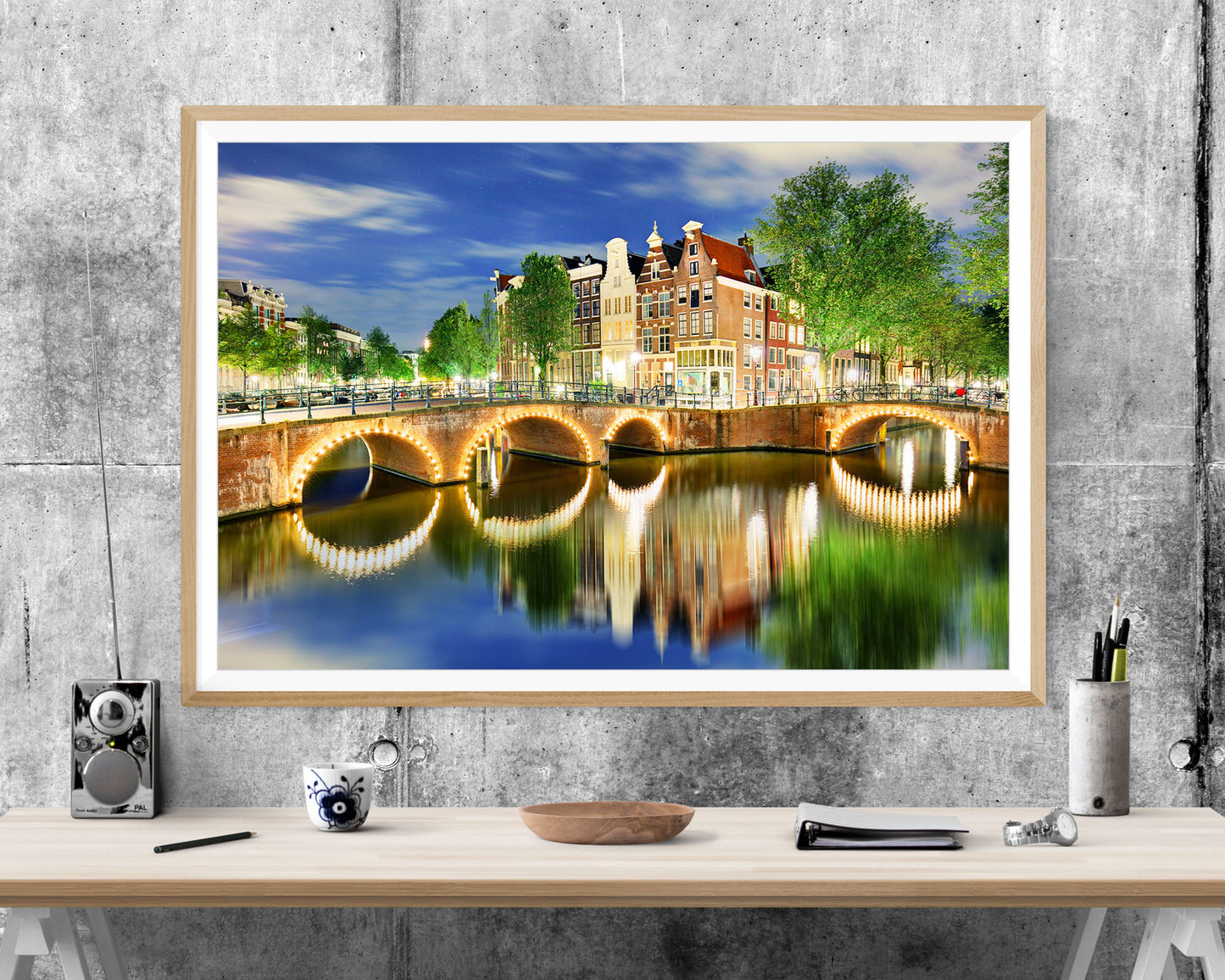 Amsterdam Canal Sunset Netherlands WALL ART PRINT Poster Picture Wall Hanging