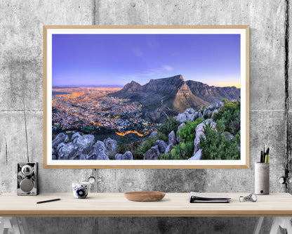 South Africa Cape Town Mountains Cityscape WALL ART PRINT Poster Picture Wall Hanging