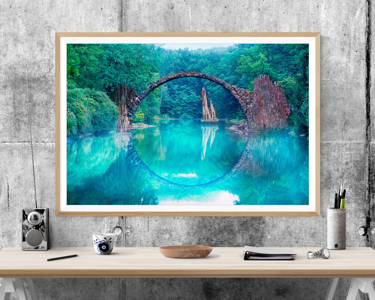 Bridge Forest Landscape Germany WALL ART PRINT Poster Picture Wall Hanging