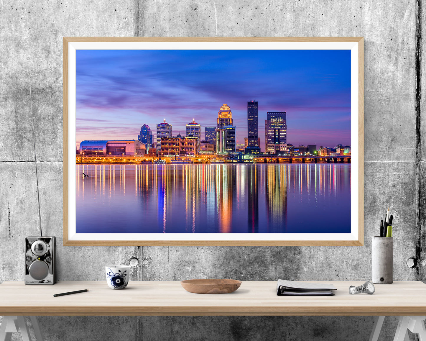 Louisville Kentucky Purple Skyline ART PRINT POSTER Picture Wall Hanging