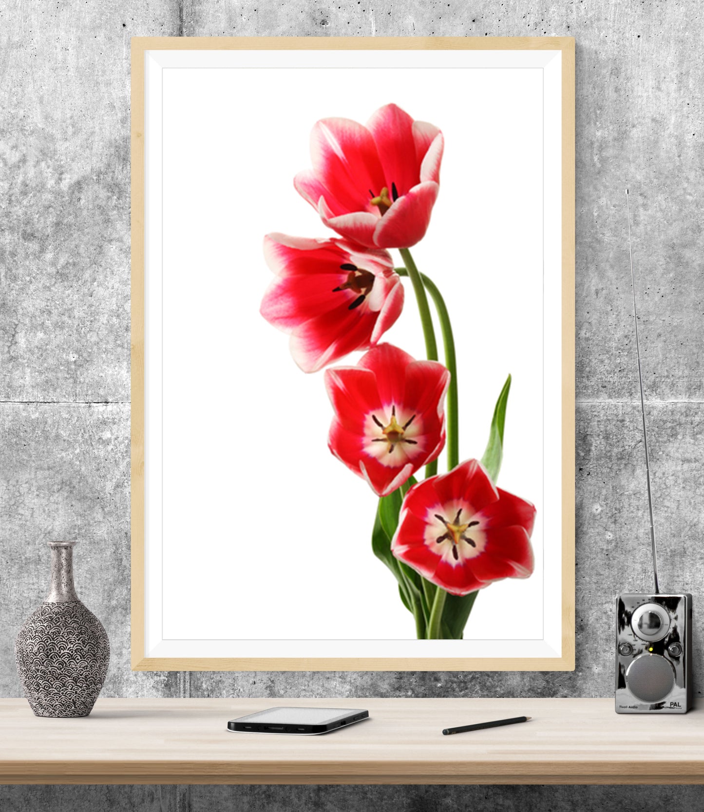 Red Tulips Flowers WALL ART PRINT Poster Picture Wall Hanging