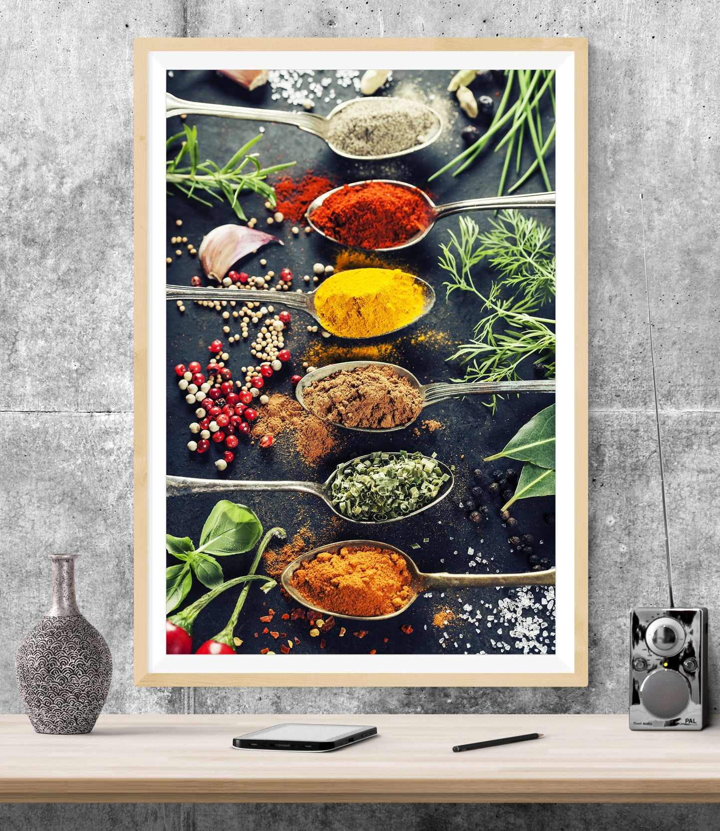 Spoons Spices Herb Kitchen WALL ART PRINT Poster Picture Wall Hanging