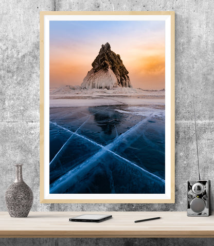 Winter Sunset Frozen Lake WALL ART PRINT Poster Picture Wall Hanging