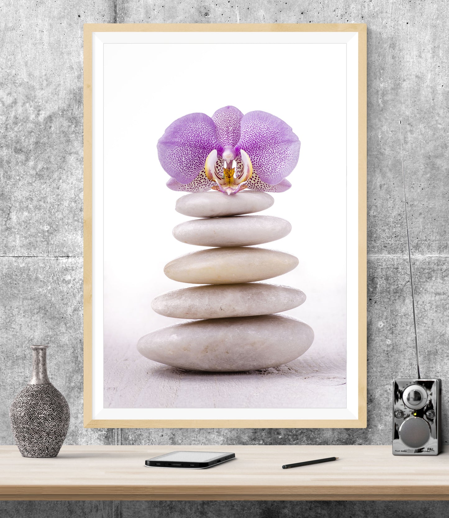 Bathroom Zen Stones Flower WALL ART PRINT Poster Picture