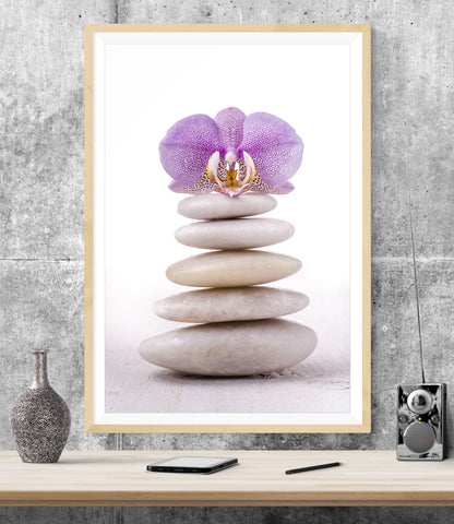 Bathroom Zen Stones Flower WALL ART PRINT Poster Picture