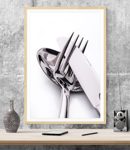 Elegant Modern Set Cutlery Minimalist WALL ART PRINT Poster Picture