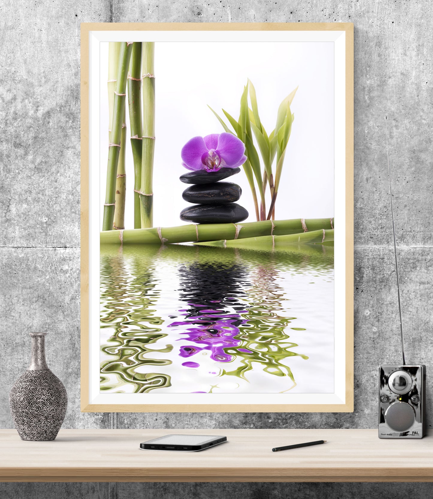 Spa Orchid Pebbles Modern Bathroom WALL ART PRINT Poster Picture