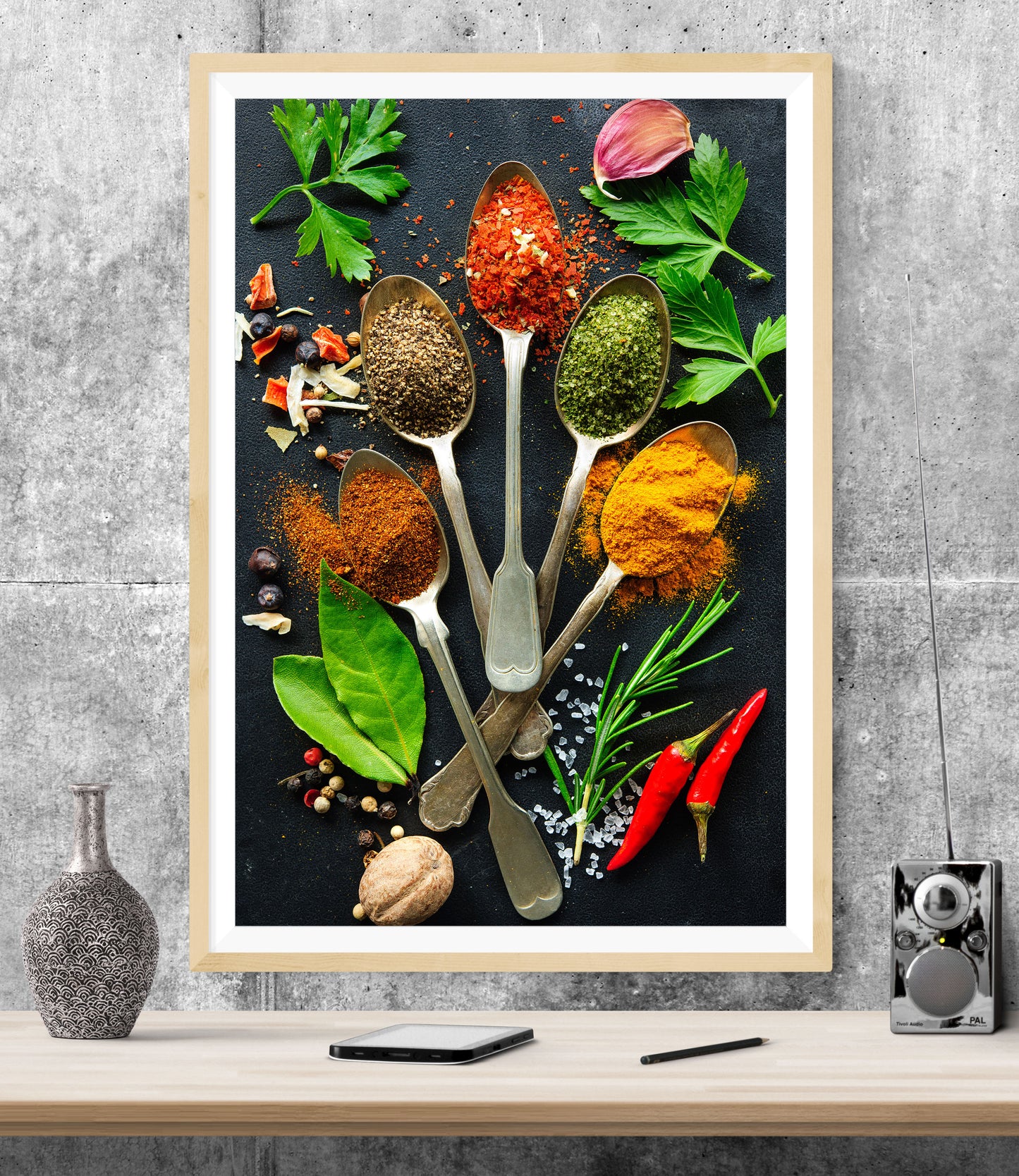 Spice & Herbs Kitchen Spoons Food WALL ART PRINT Poster Picture