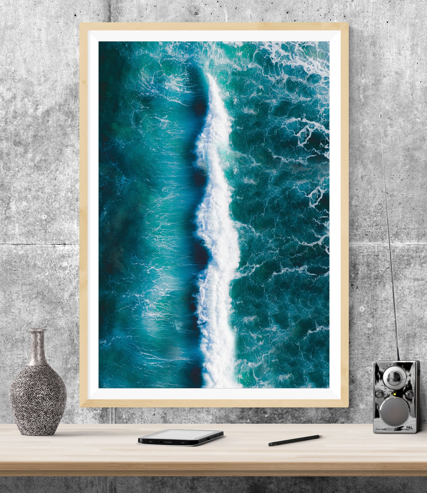 Aerial View Waves Bathroom WALL ART PRINT Poster Picture Wall Hanging
