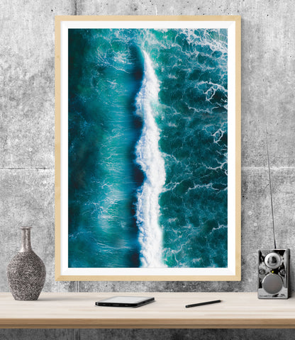 Aerial View Waves Bathroom WALL ART PRINT Poster Picture Wall Hanging